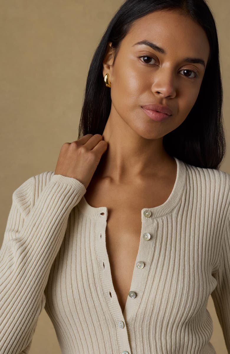 Faherty Miramar Linen & Organic Cotton Cardigan, Alternate, color, Summer Sand