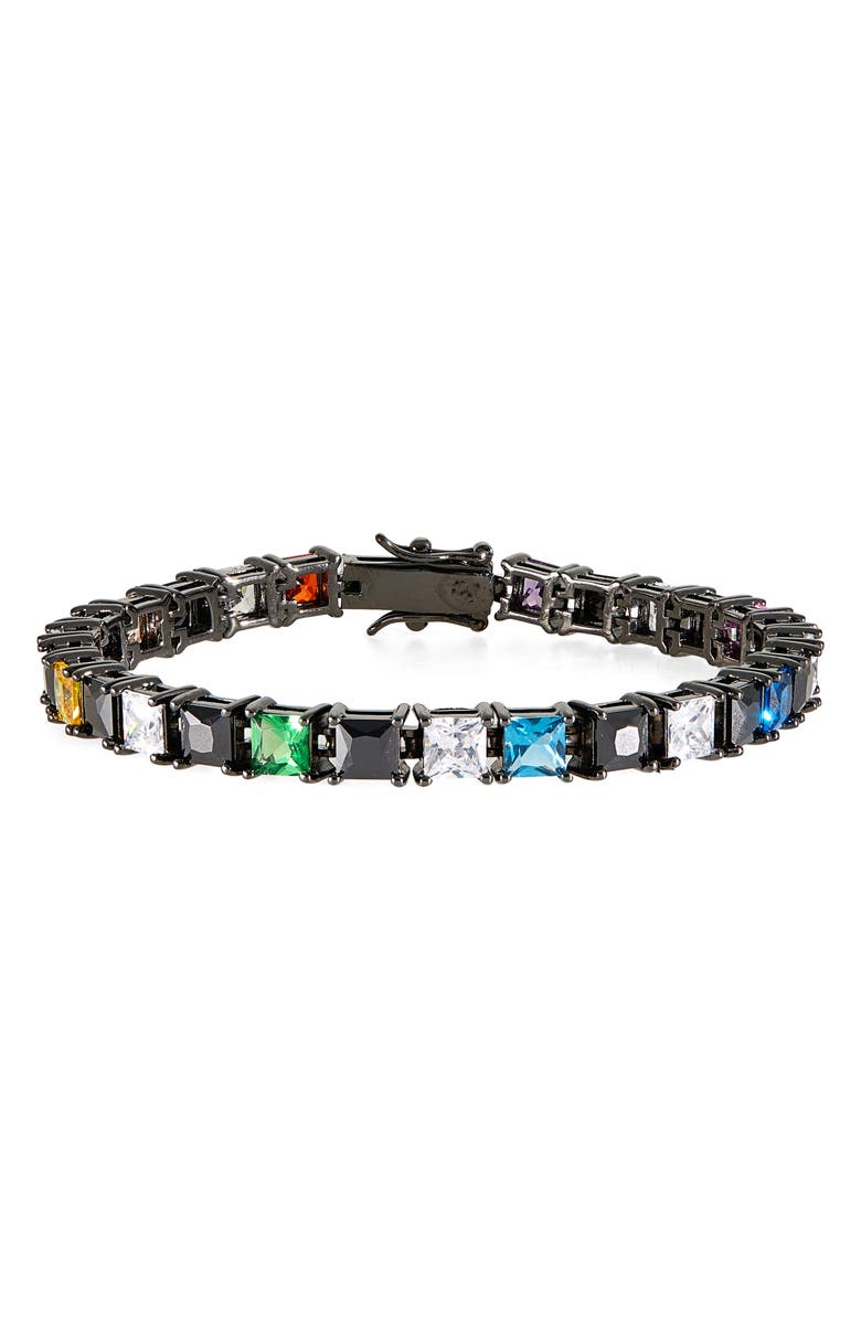 Kurt Geiger London Checkerboard Crystal Tennis Bracelet, Main, color,