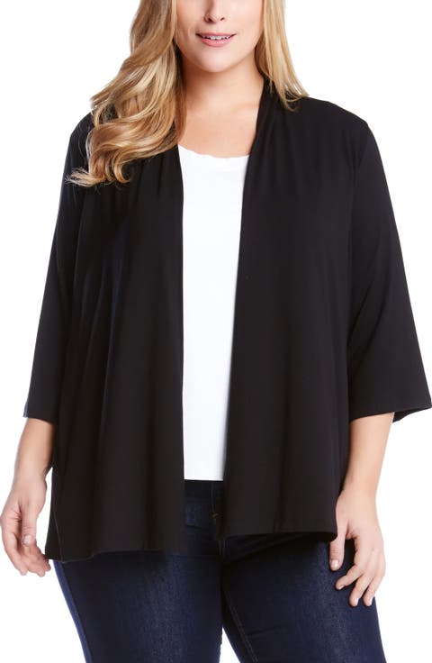 Molly Open Front Jersey Cardigan (Plus Size)