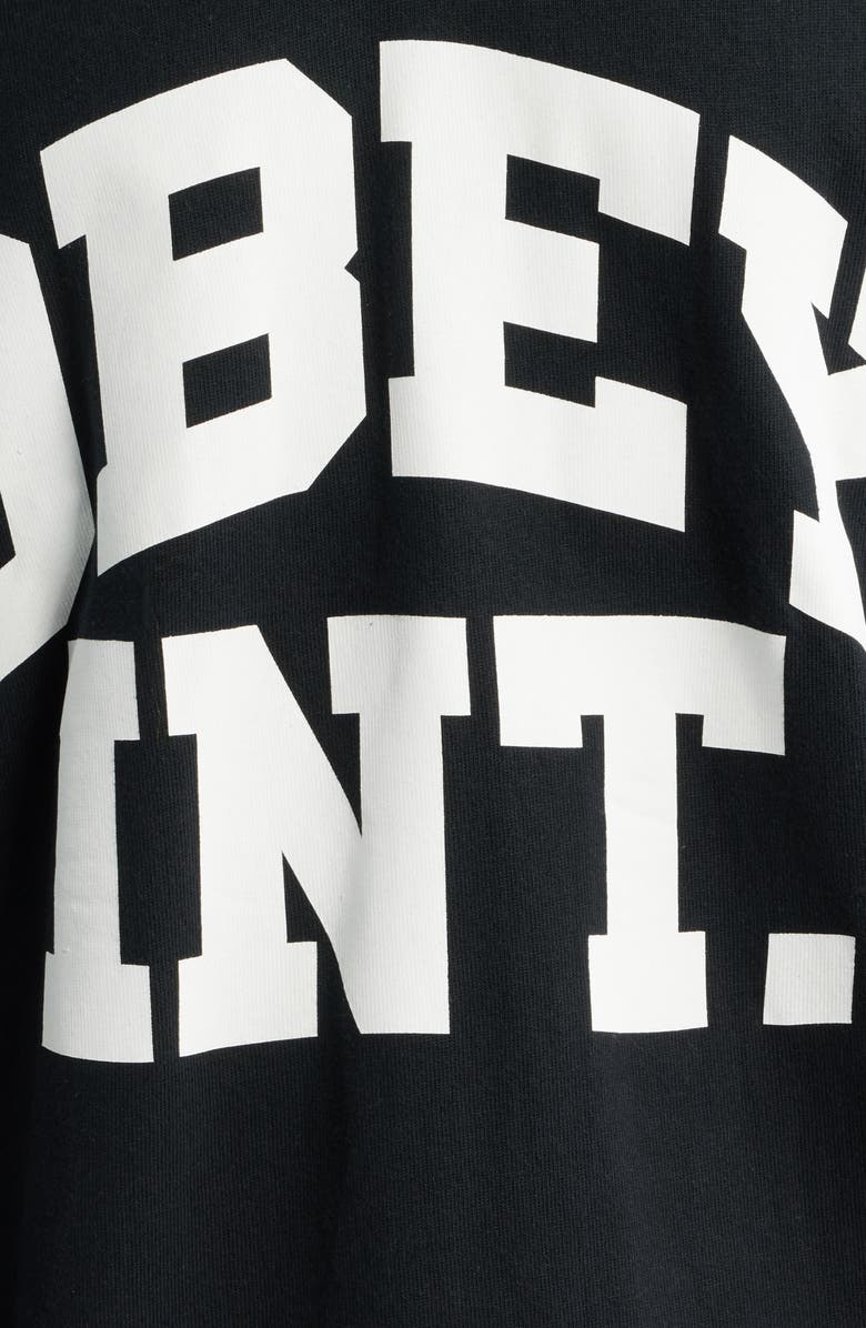 Obey Logo Graphic Football Jersey, Alternate, color, Black