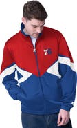 STARTER Men's Starter Red/Royal Philadelphia 76ers Rush Applique Full-Zip Track Jacket