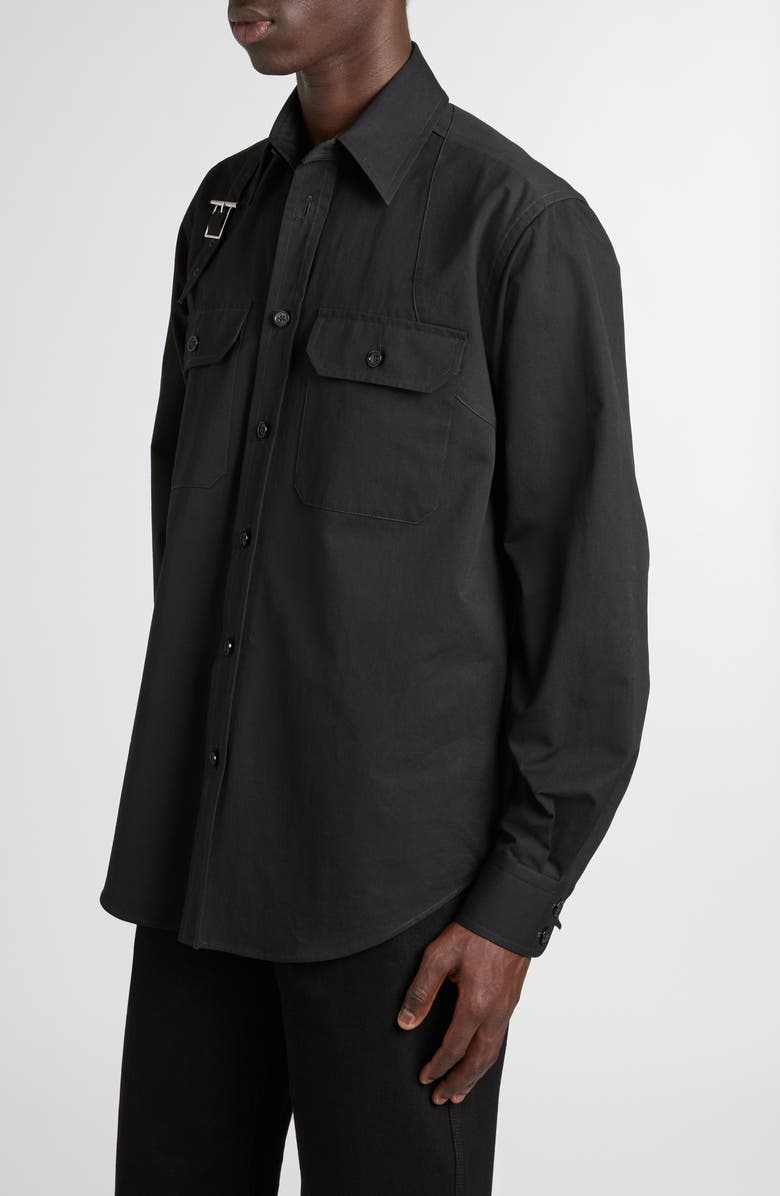 McQueen T-Bar Harness Utility Button-Up Shirt, Alternate, color, Black