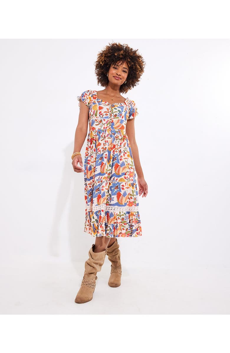 Joe Browns Sweetheart Midi Dress, Alternate, color, Peach Abstract Floral