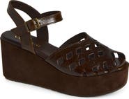 Cordani Jaymie Ankle Strap Peep Toe Platform Wedge Sandal