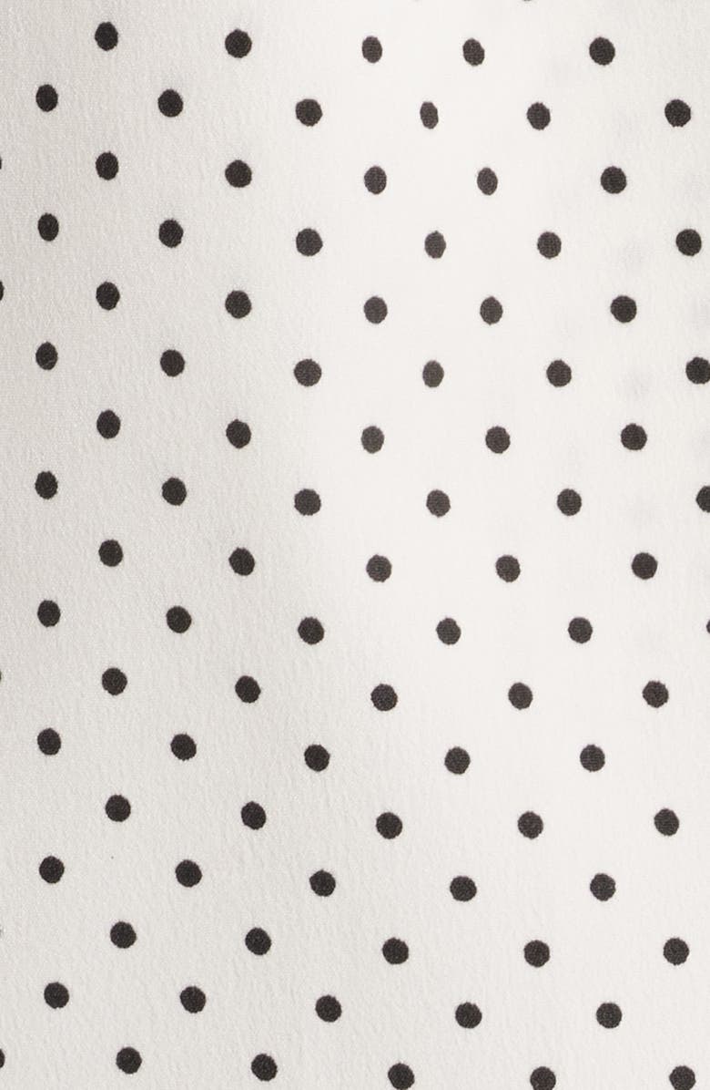 Anne Klein Polka Dot Bow Neck Blouse, Alternate, color, White Dove/ Anneblack