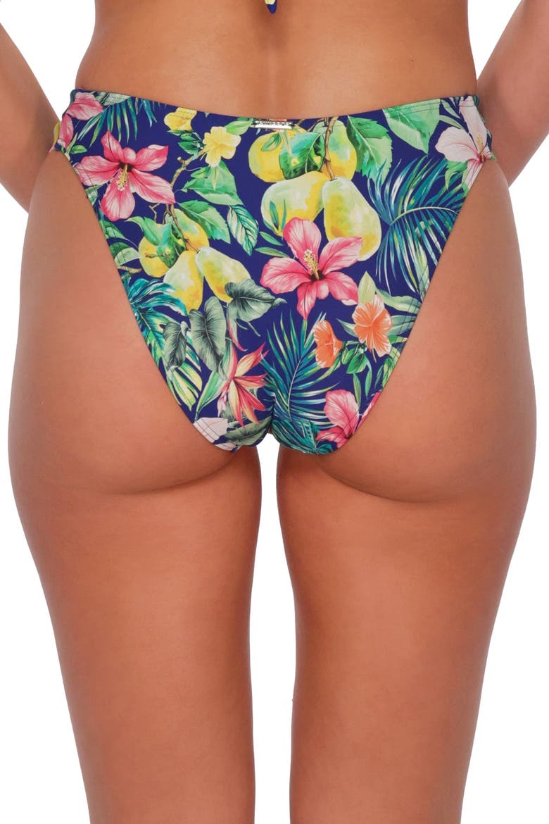 Dora Double Tab Bikini Swim Bottoms, Alternate, color, SEASIDE HARVEST