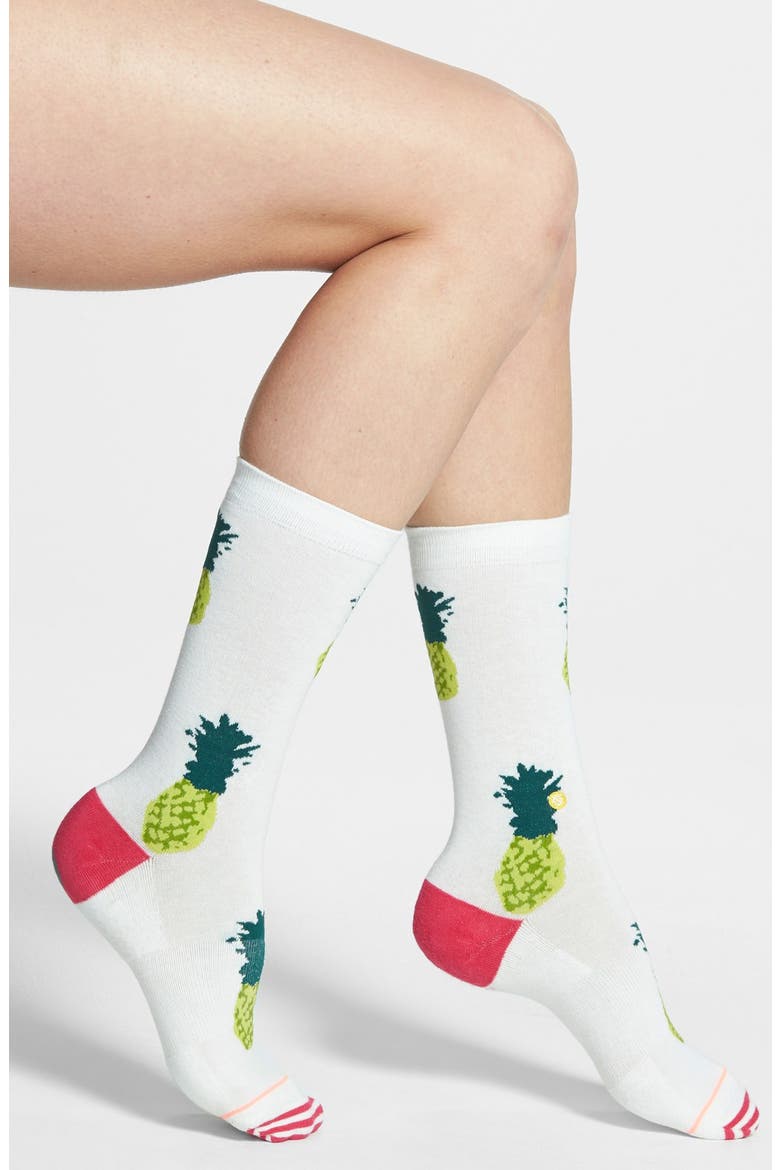 'Demapples' Supima® Cotton Blend Socks, Main, color, PEACH