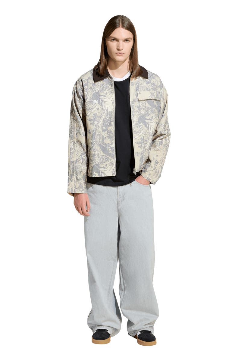 adidas Originals Leaf Print Cotton Canvas Workwear Jacket, Alternate, color, 