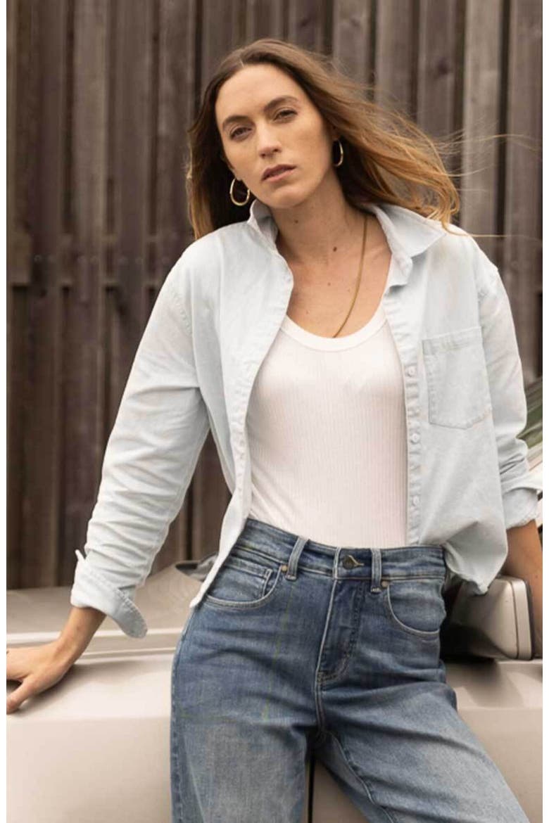 Claire Twill Shirt, Alternate, color, Light Indigo
