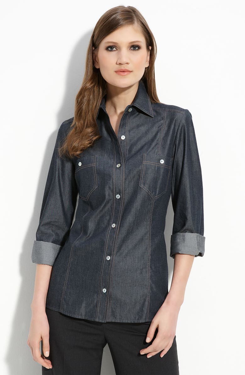 St. John Collection Lightweight Denim Shirt, Main, color,