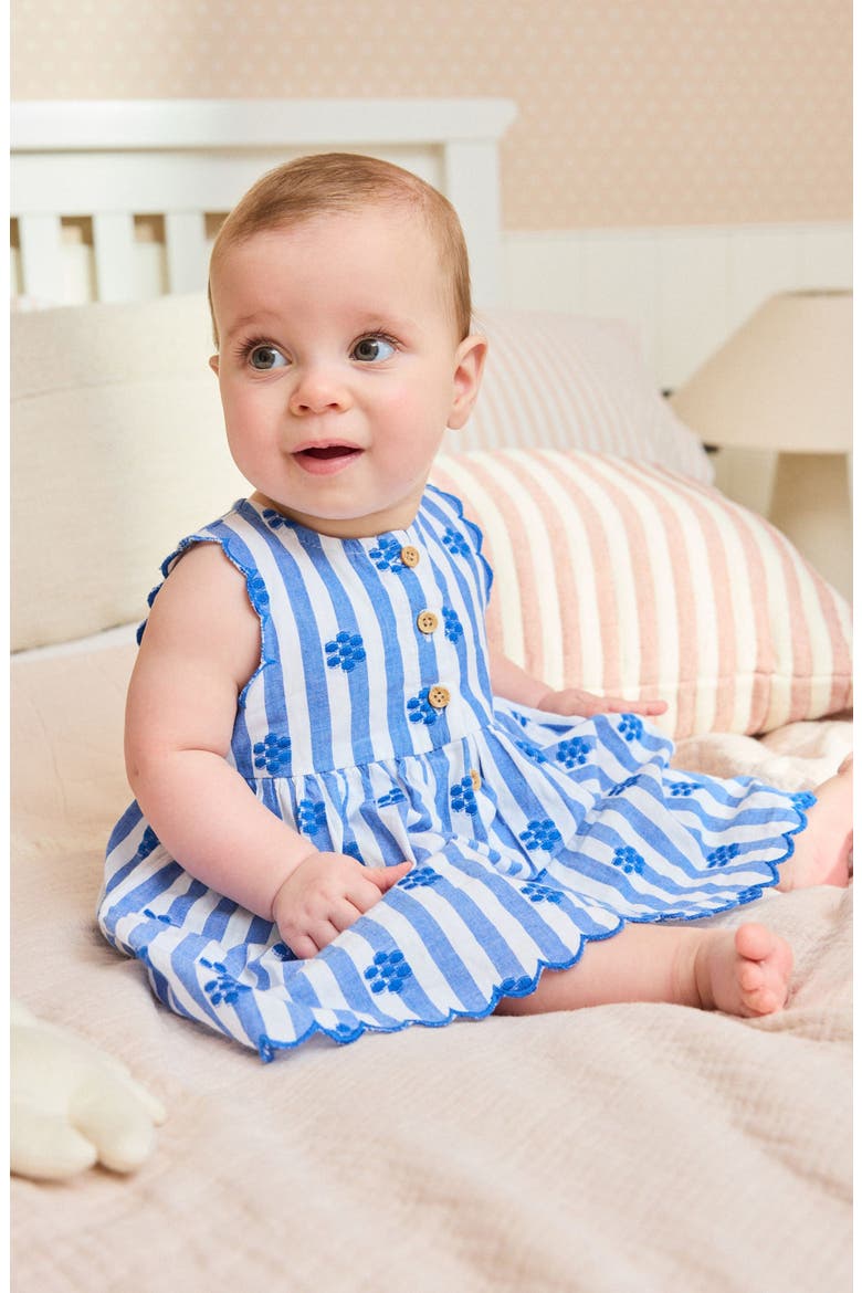 Kids' Stripe Frill Sundress, Alternate, color, BLUE