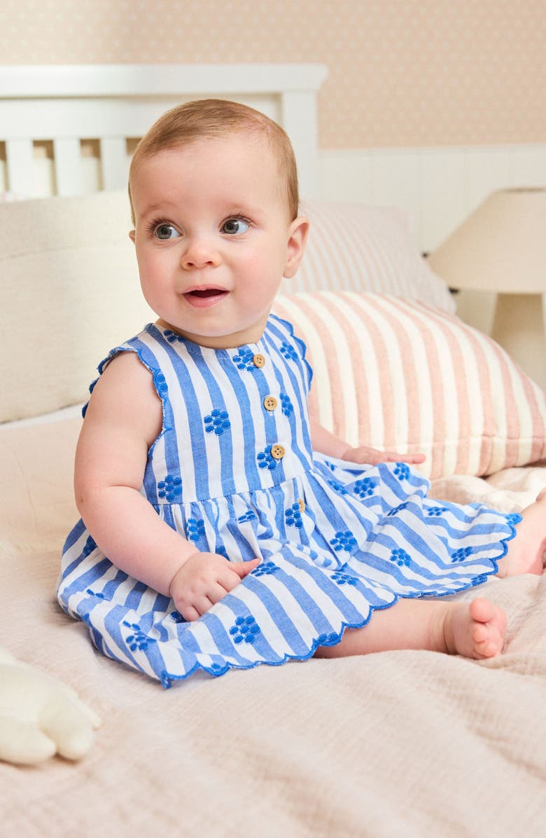 NEXT Kids' Stripe Frill Sundress, Alternate, color, Blue