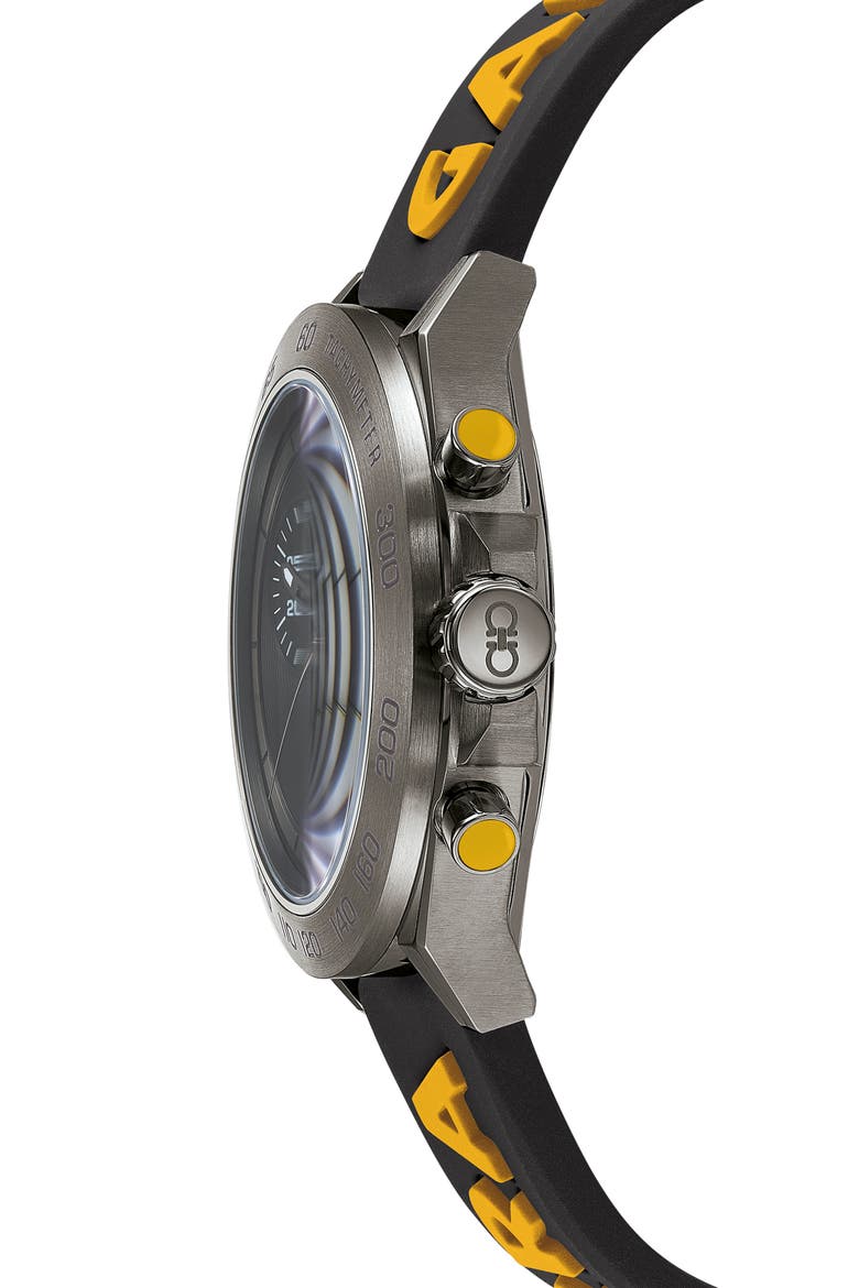 Chronograph Silicone Strap Watch, 43mm, Alternate, color, GUNMETAL