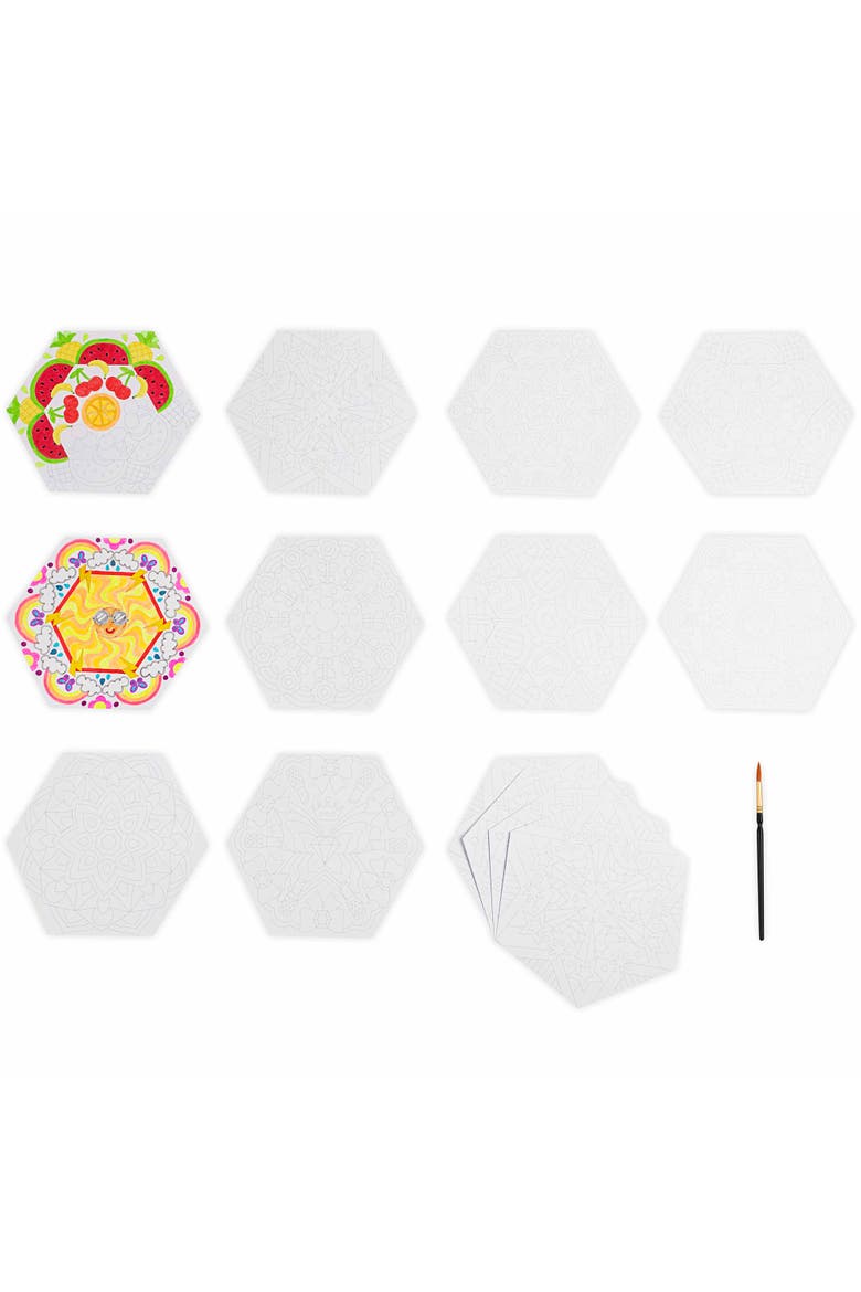 Mixed Media Coloring Pad, Mandala, 24 Shaped Sheets, Alternate, color, Multicolored