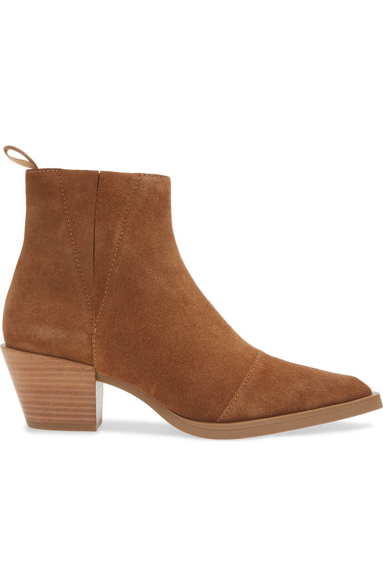 rag & bone Dart Pointed Toe Bootie, Alternate, color, Brown Leather Suede