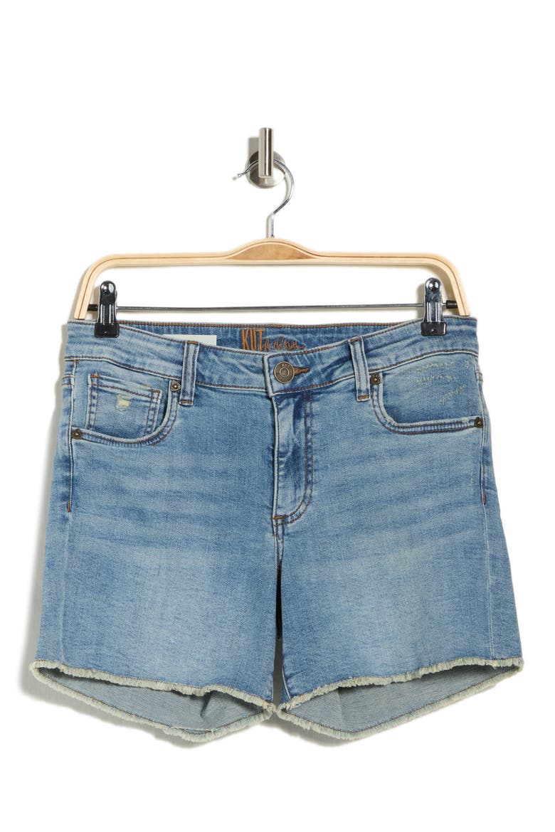 Kity Frayed Denim Boyfriend Shorts, Alternate, color, ALLIUM