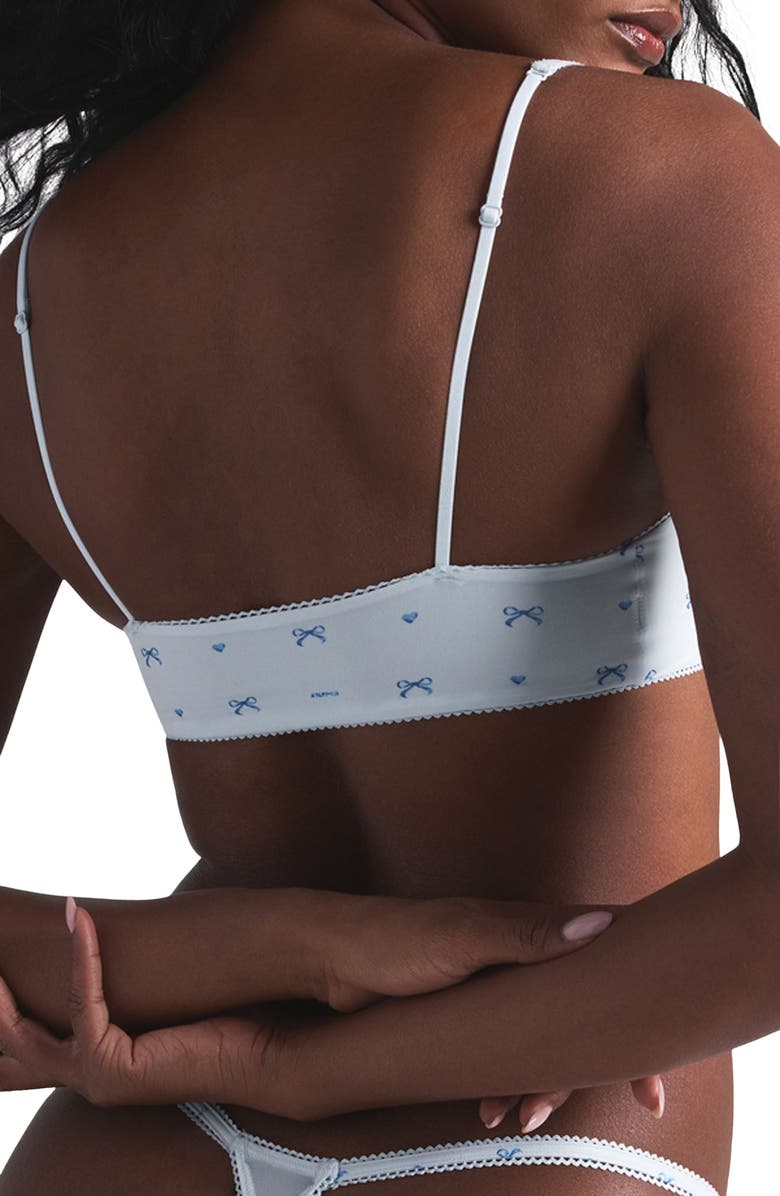 SKIMS 2-Pack Fits Everybody Picot Skimpy Scoop Bralettes, Alternate, color, Marble And Cloud Bow Print