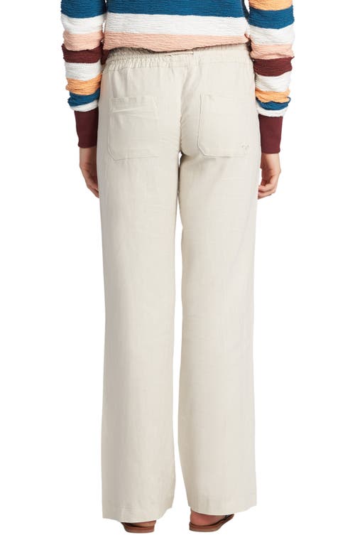 Roxy Oceanside Linen Blend Beach Pants In Stone