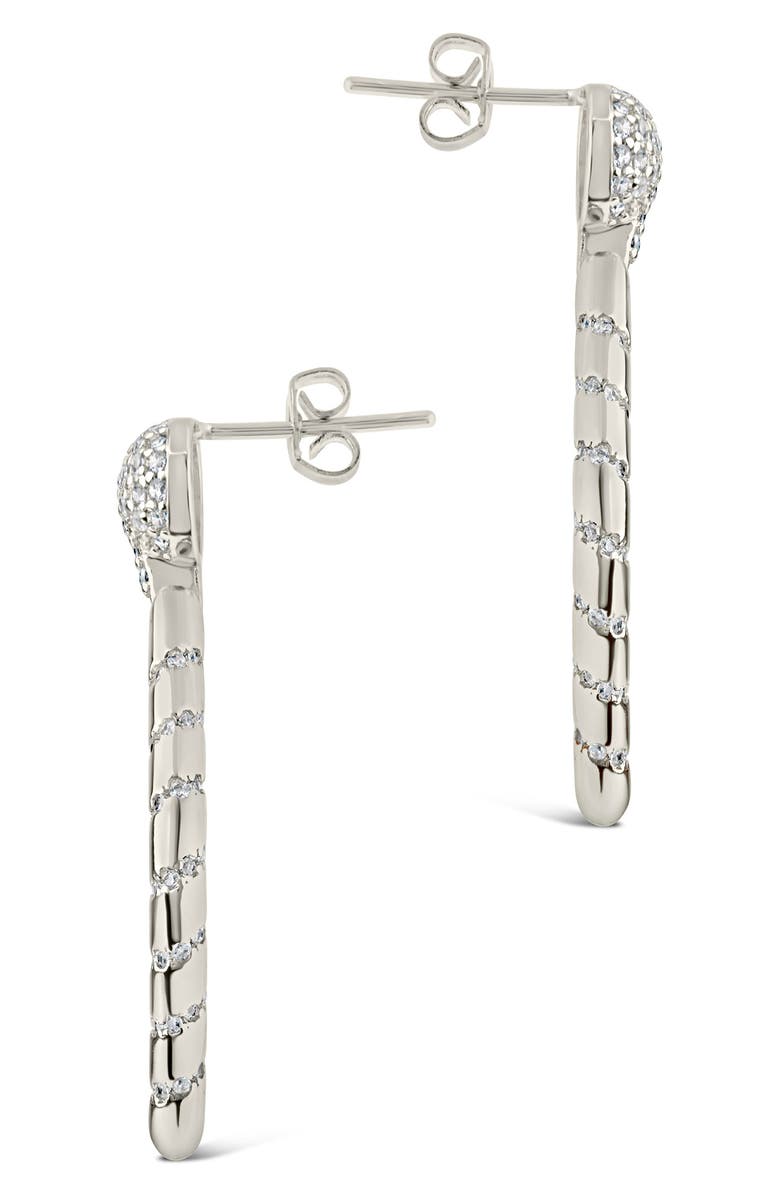 Sterling Forever Gisele Cubic Zirconia Geometric Drop Earrings, Alternate, color, Silver