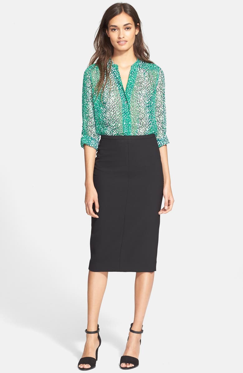 Diane von Furstenberg 'Harlow' Abstract Print Silk Blouse, Main, color, 