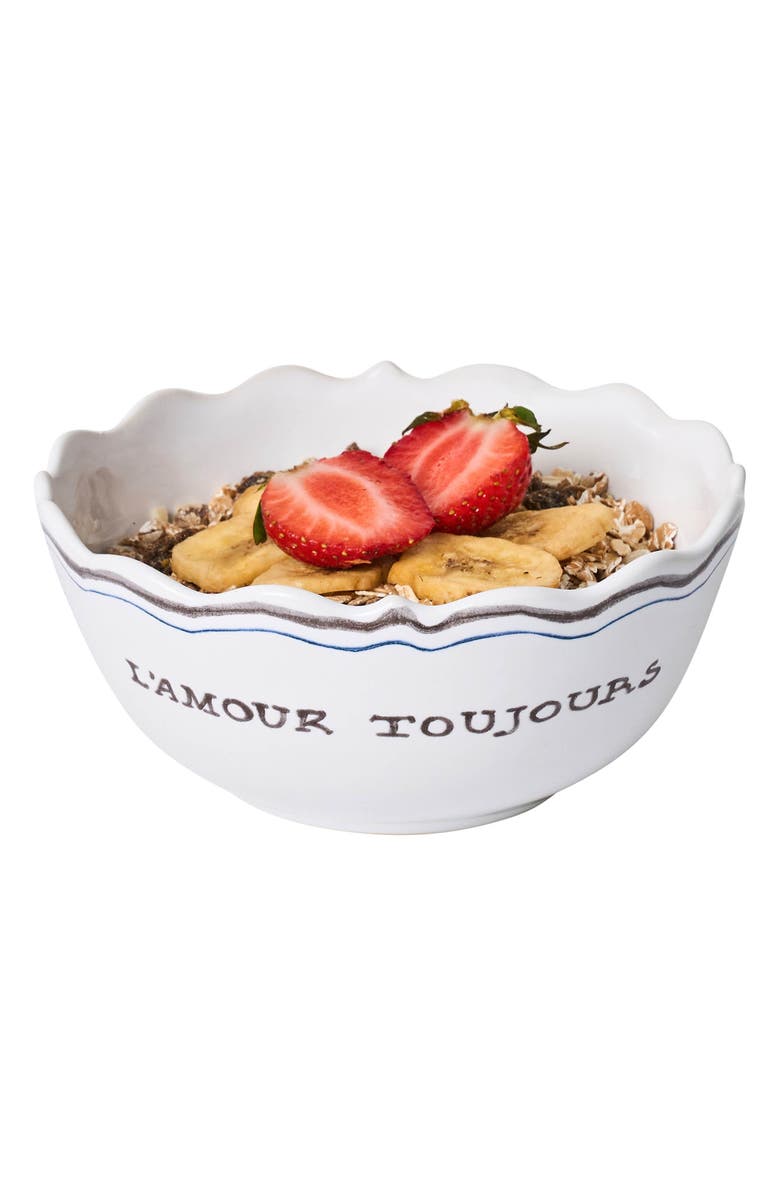 Juliska L'Amour Toujours Cereal Bowl, Alternate, color, Whitewash/Black