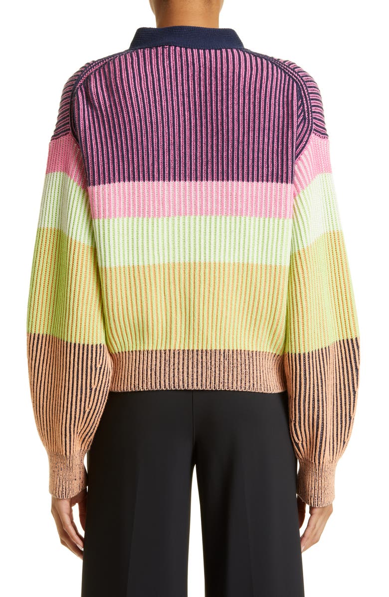 Simkhai Safford Stripe Cotton & Cashmere Cardigan, Alternate, color, 