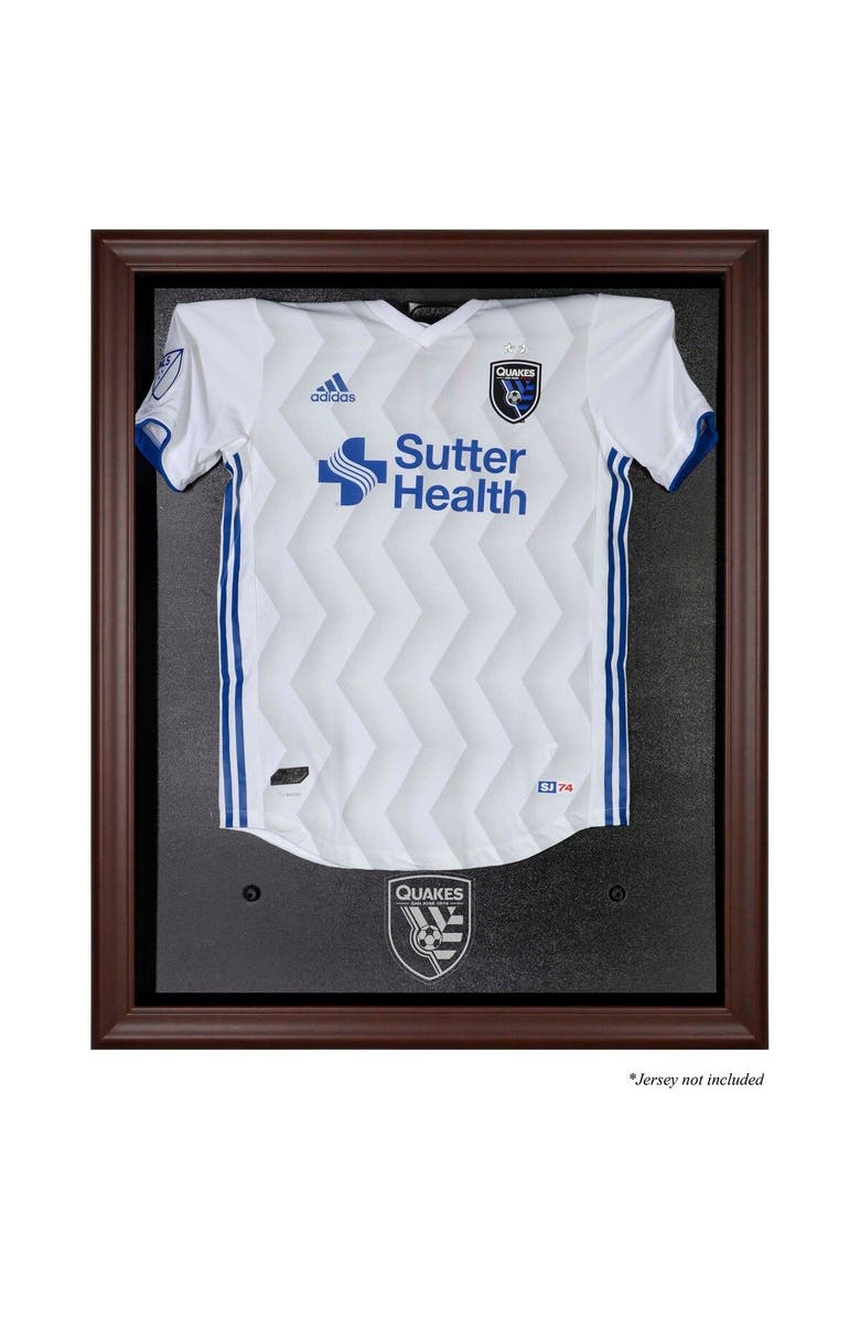FANATICS AUTHENTIC San Jose Earthquakes Framed Brown Team Logo Jersey Display Case, Main, color, 