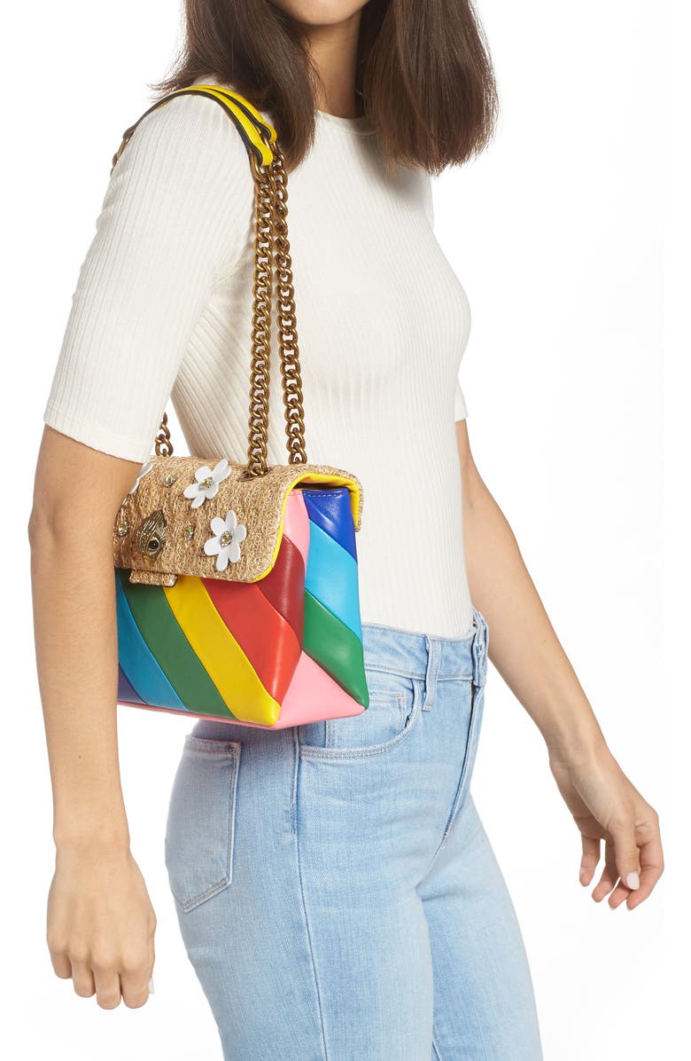 Kurt Geiger London Kensington Leather & Raffia Crossbody Bag, Alternate, color,