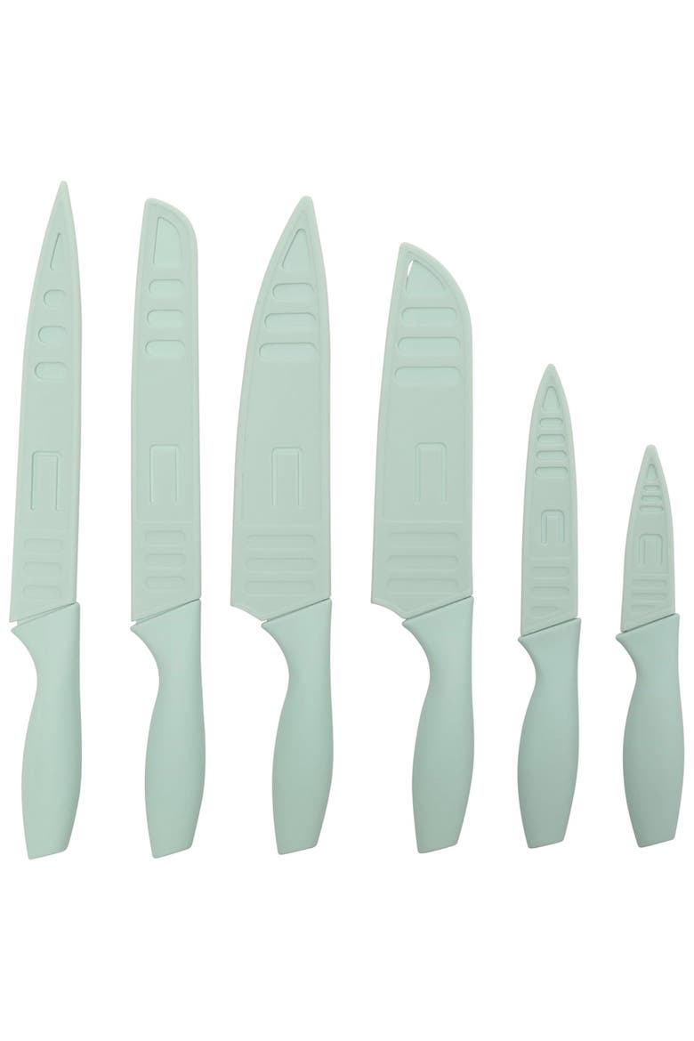 Nonstick Stainless Steel 12 Piece Cutlery Set Turquoise, Main, color, Blue