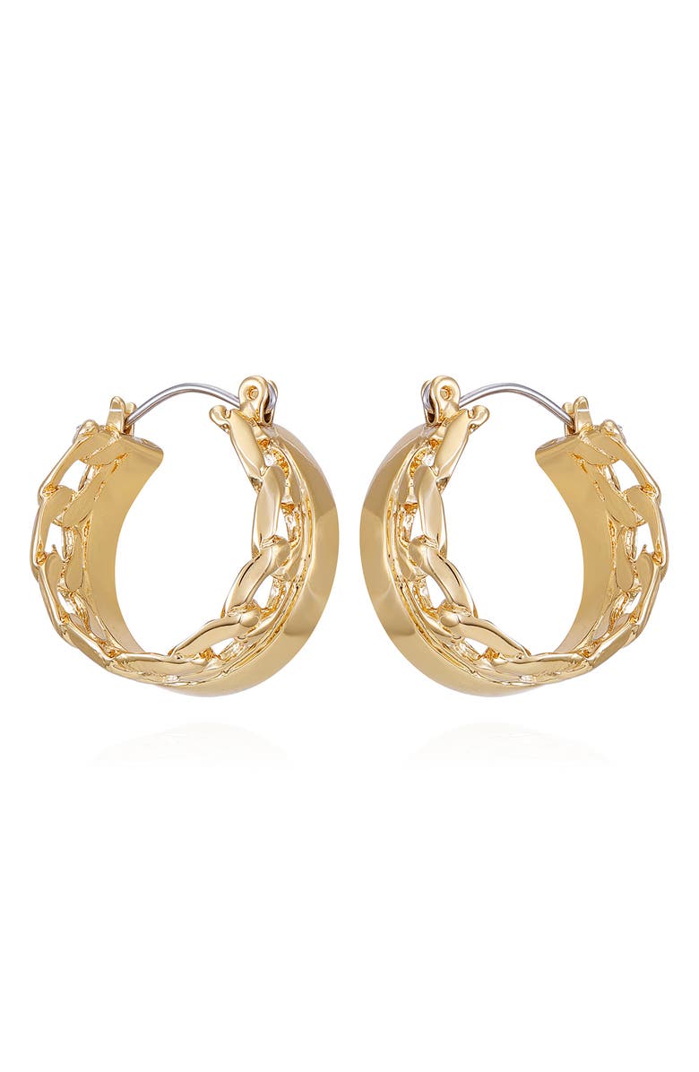 Vince Camuto Chain Hoop Earrings, Main, color, Gold Tone