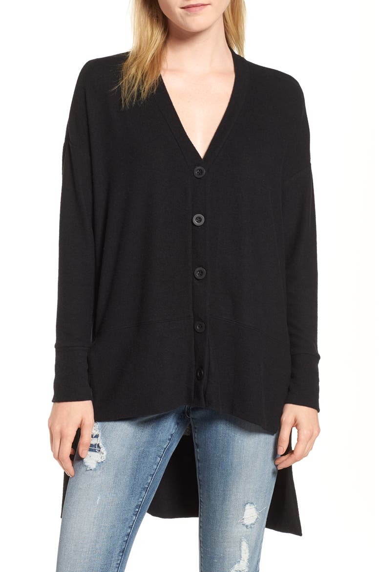 High/Low Easy Cardigan, Main, color, BLACK