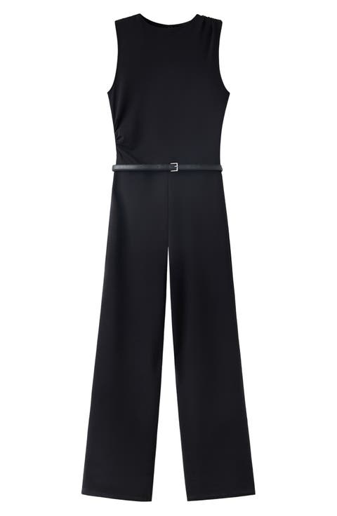 Belted Ruched Jumpsuit