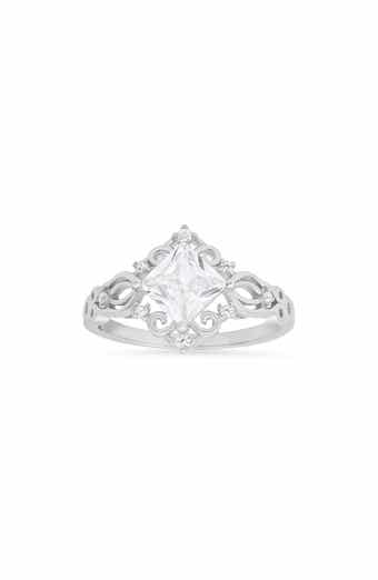 Sterling Silver Princess Cut Cubic Zirconia Ring