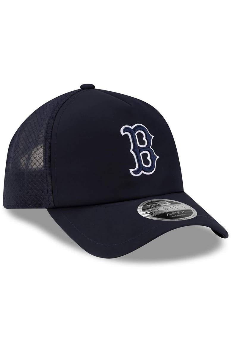 Men's New Era Navy Boston Red Sox 2026 Batting Practice Apex 9FORTY Adjustable Trucker Hat, Alternate, color, Navy