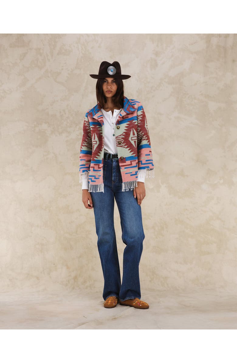 Fortela Feather Navajo Cotton Cape, Alternate, color, Nvj