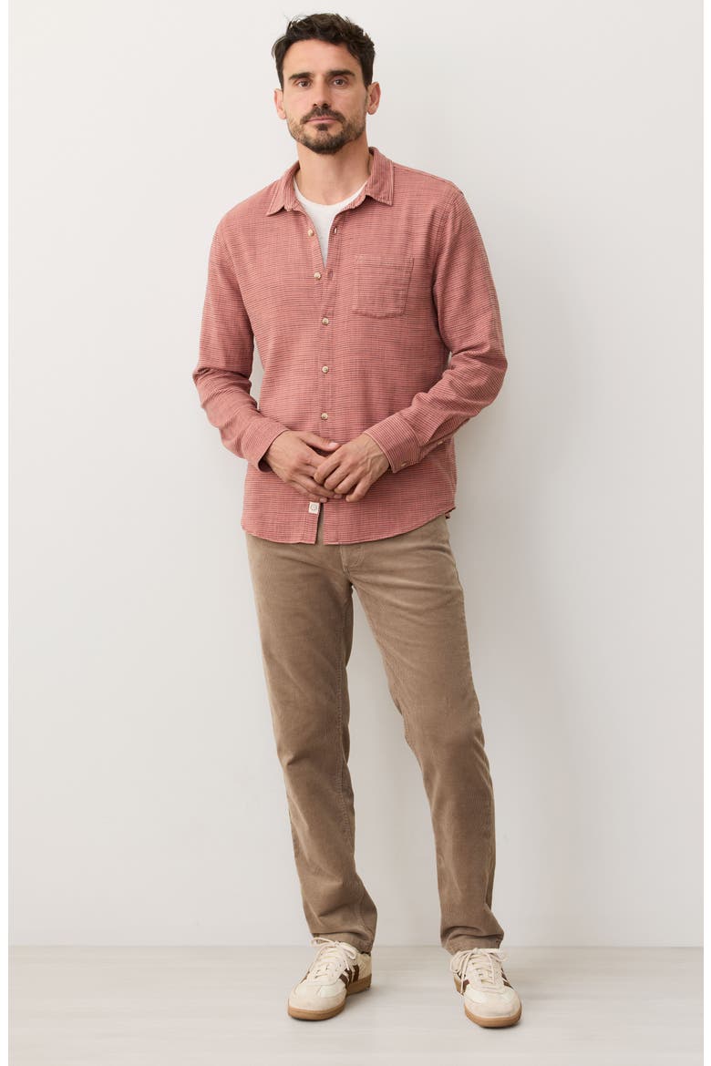 Slim Fit Stripe Stretch Selvage Button-Up Shirt, Alternate, color, WARM STRIPE