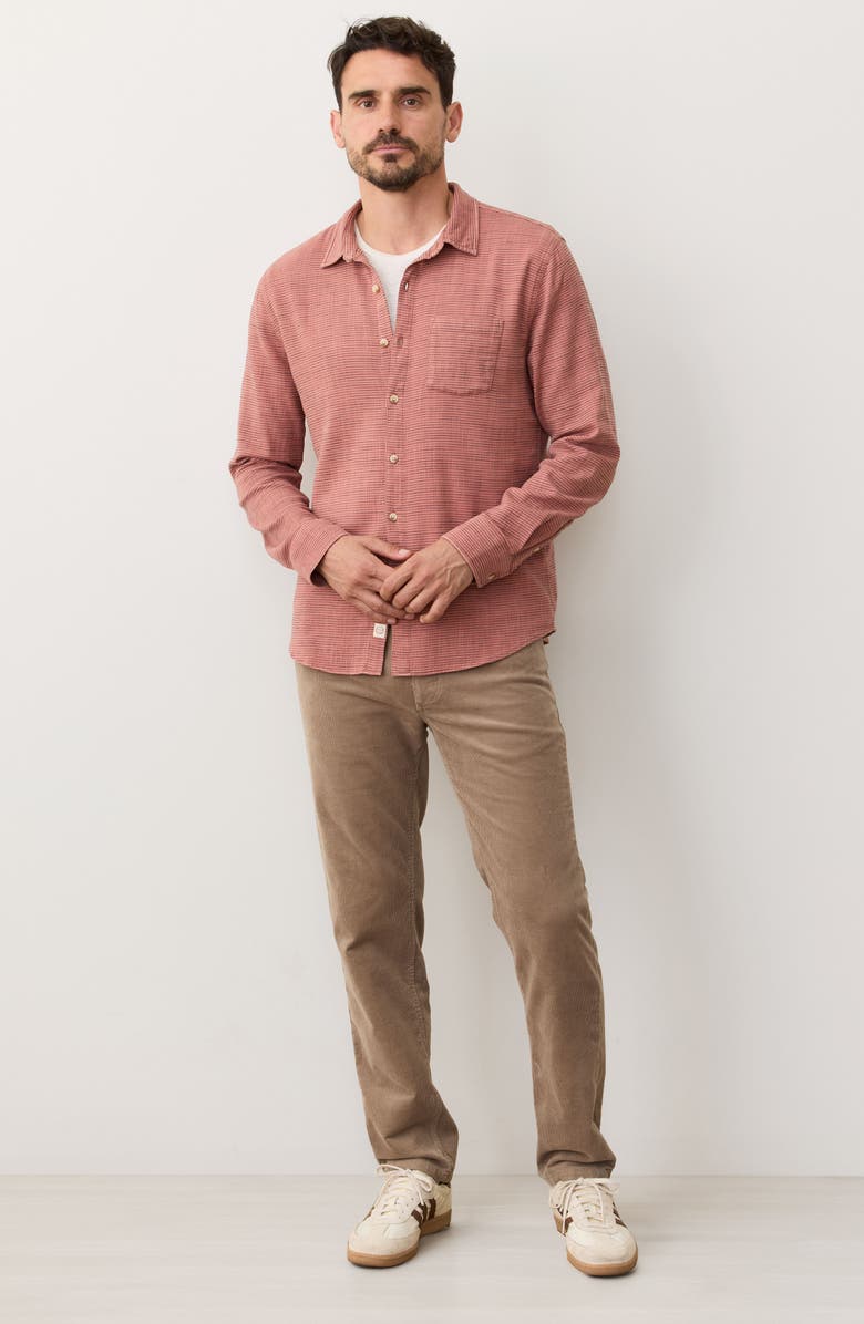 Marine Layer Slim Fit Stripe Stretch Selvage Button-Up Shirt, Alternate, color, Warm Stripe