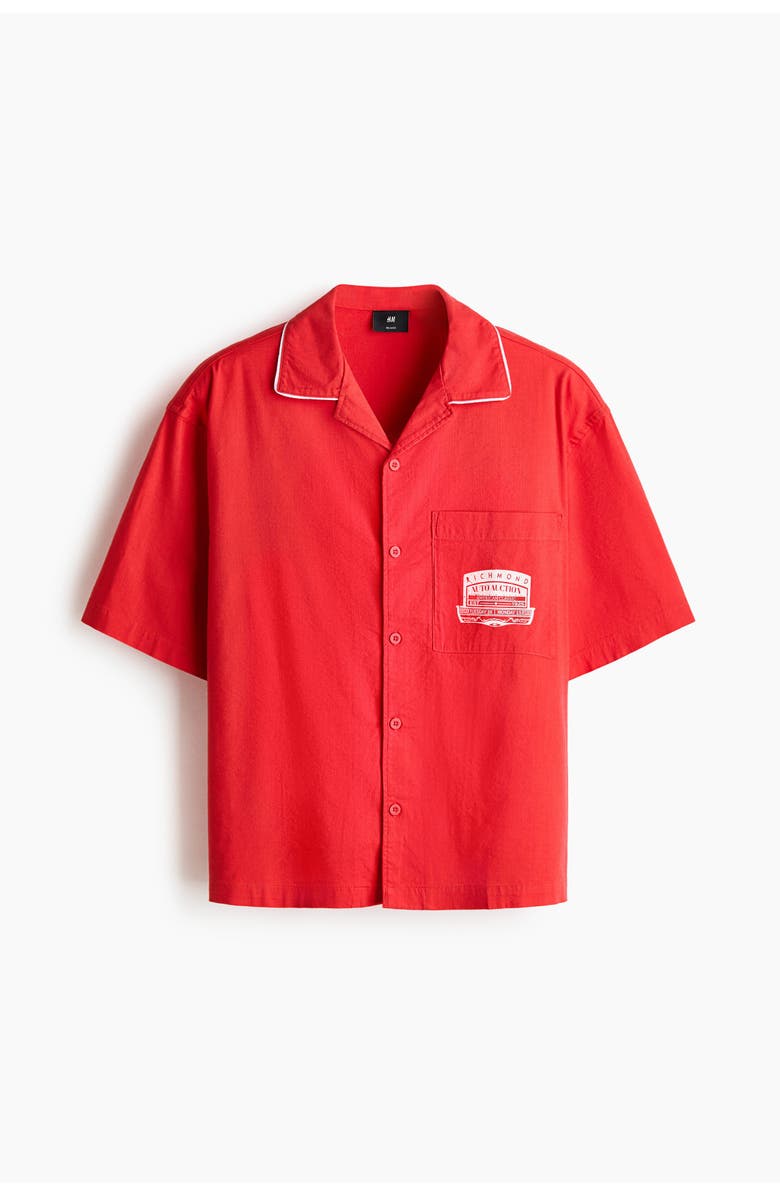 H&M Relaxed-fit printed shirt, Alternate, color, Light Red/Richmond