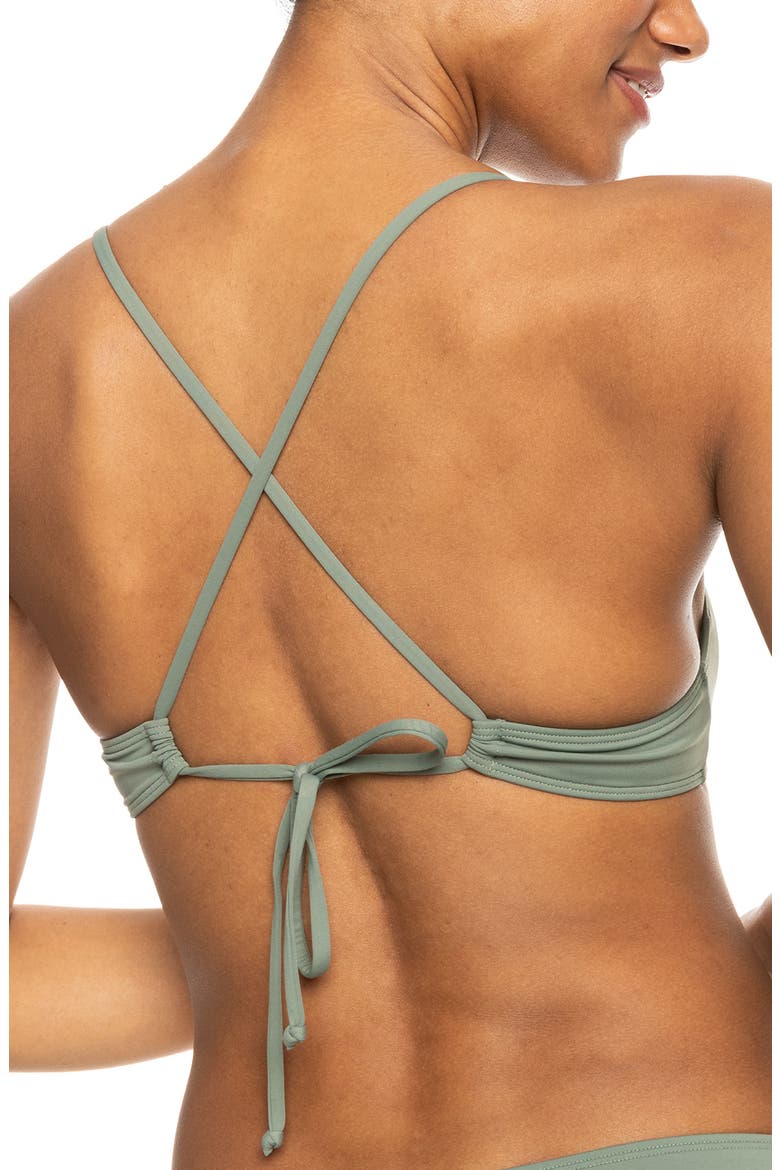 Beach Classics Strappy Athletic Triangle Bikini Top, Alternate, color, AGAVE GREEN