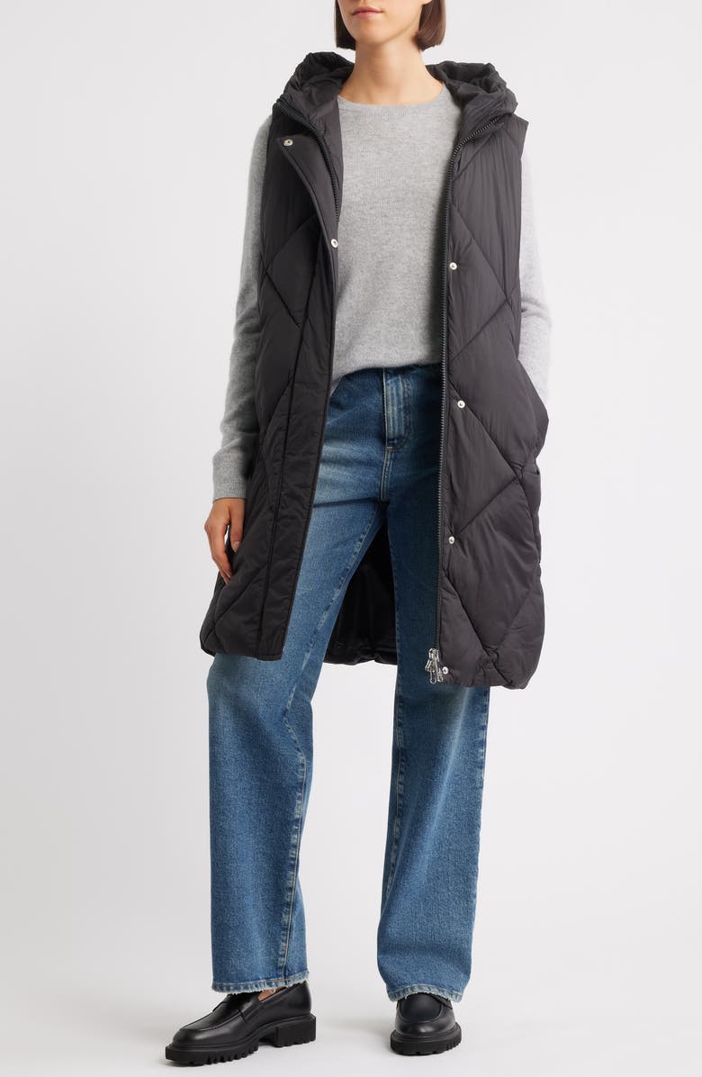 Sam Edelman Quilted Hooded Puffer Vest, Alternate, color, Black