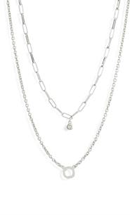 MESHMERISE Diamond Initial Charm Necklace