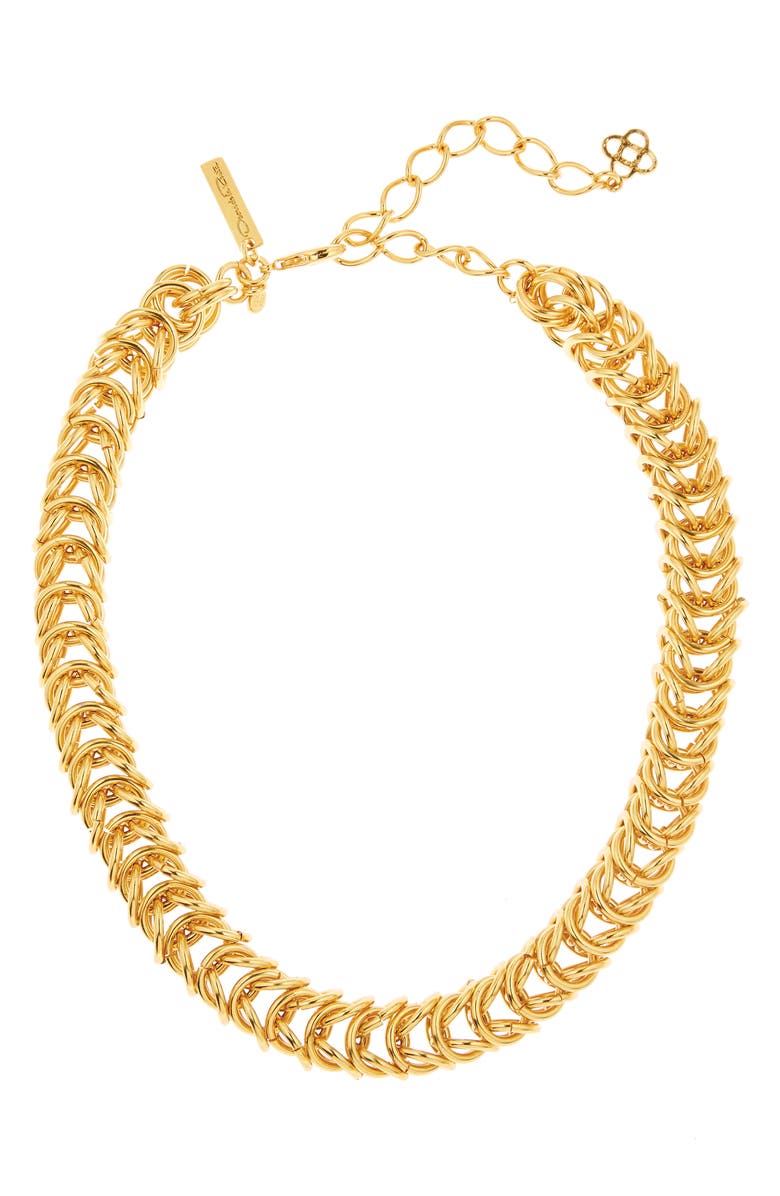 Oscar de la Renta Tubular Chain Necklace, Main, color,