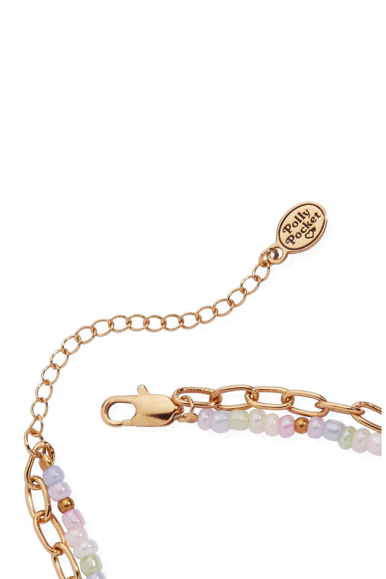 Polly Pocket 2 Row Charm Bracelet, Alternate, color, Gold