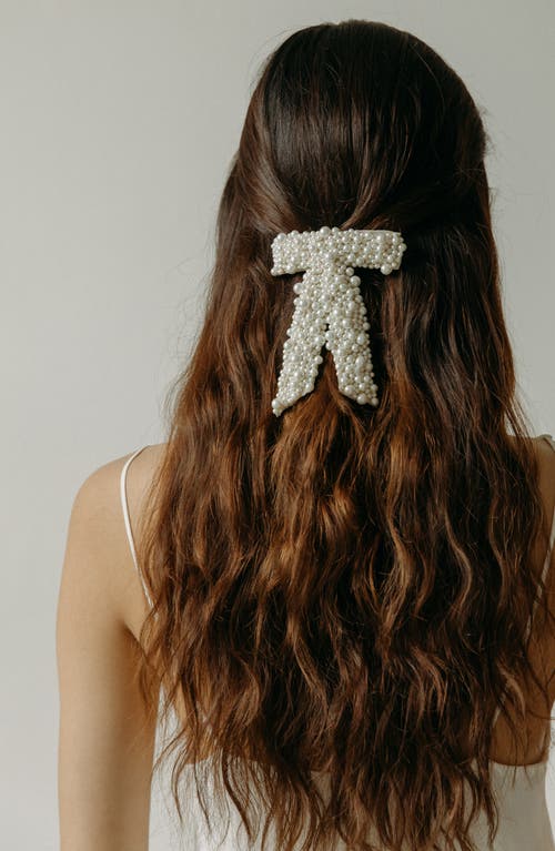 Jennifer Behr Donna Faux Pearl Bow Barrette