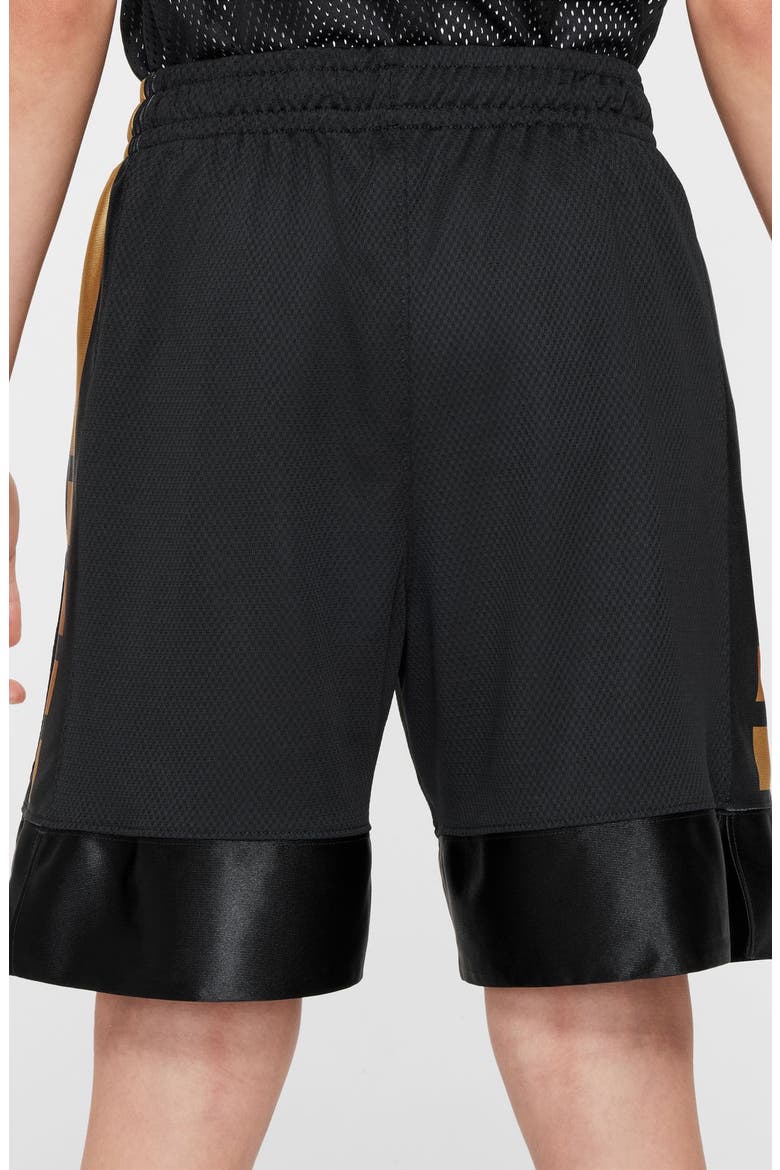 Kids' Dri-FIT Elite Basketball Shorts, Alternate, color, BLACK/ INFINITE GOLD