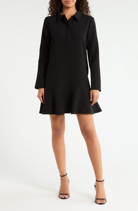 Aurella Drop Waist Tiered Shift Dress