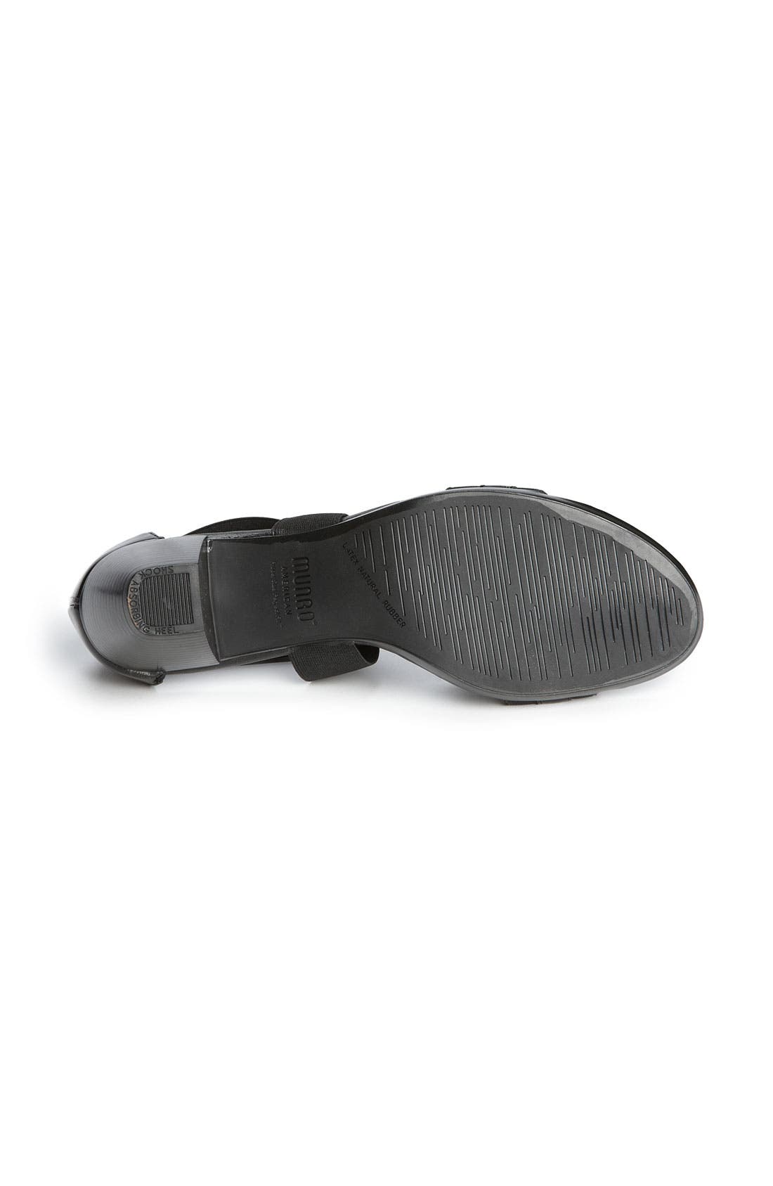 'Delana' Sandal, Alternate, color, BLACK STRETCH/ PATENT