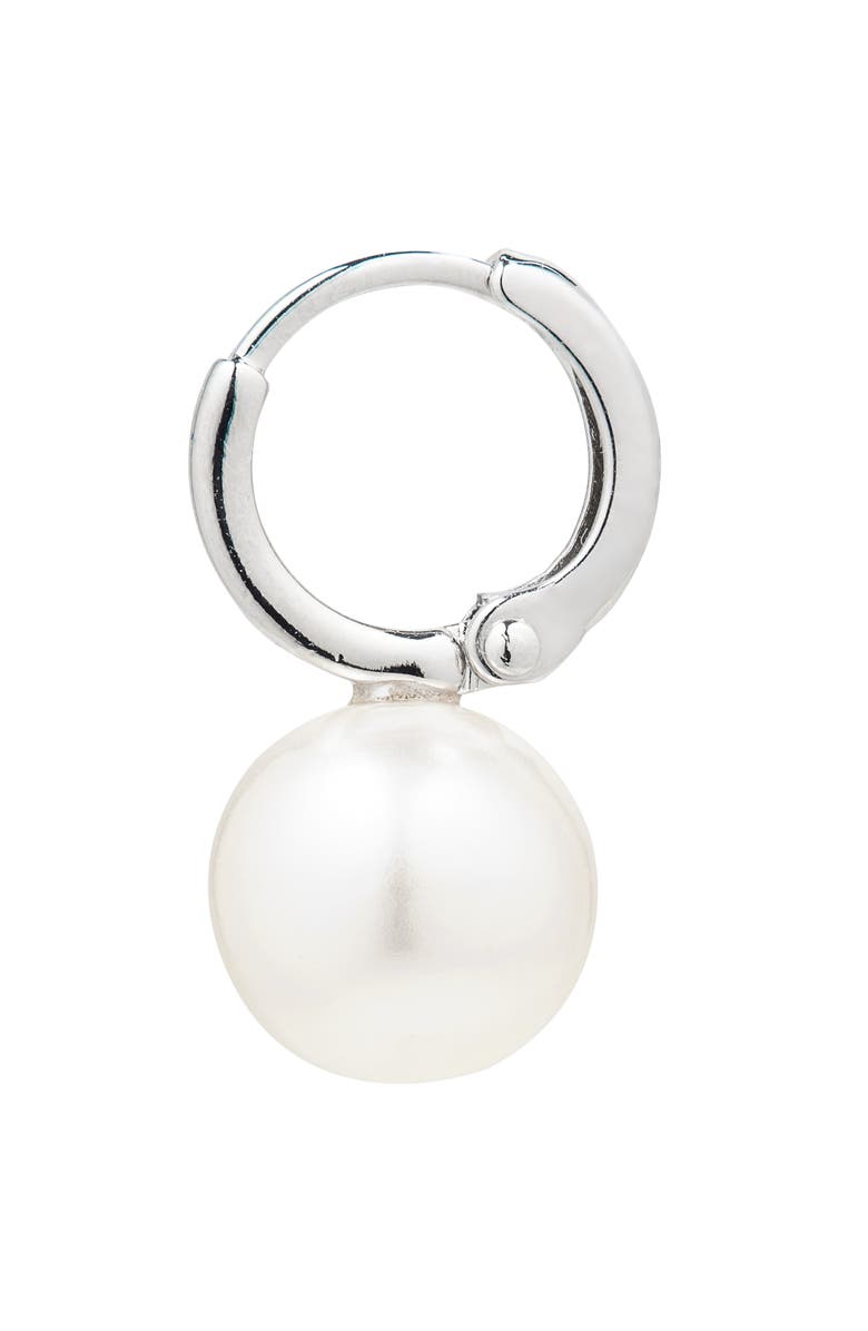 Simone Rocha Small Faux Pearl Hoop Earrings, Alternate, color,