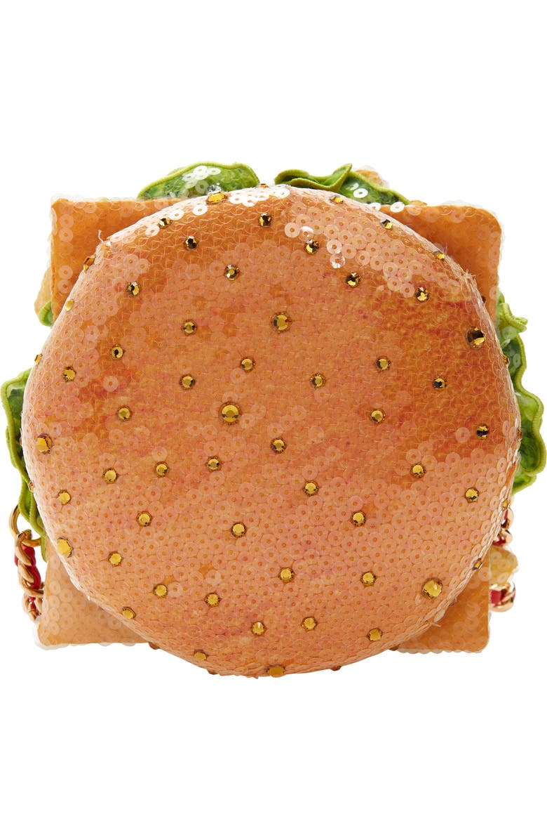 Moschino Diner Group Sequin Cheeseburger Clutch, Alternate, color,