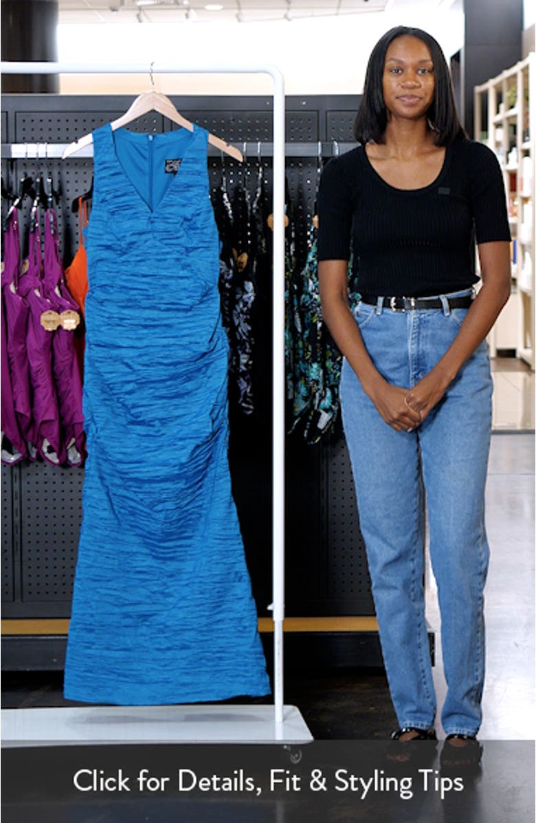 Sleeveless Stretch Taffeta Maxi Cocktail Dress, sales video thumbnail